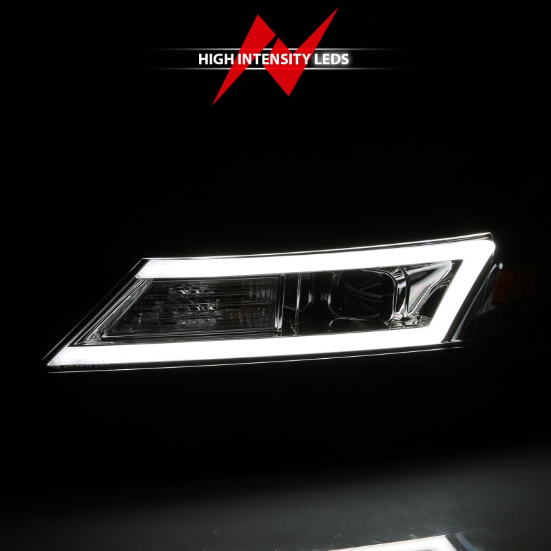 Anzo 14-20 Chevrolet Impala Square Projector LED Bar Headlights w/ Chrome Housing