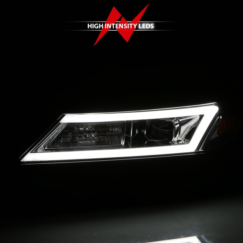 Anzo 14-20 Chevrolet Impala Square Projector LED Bar Headlights w/ Chrome Housing