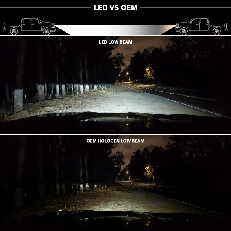 ANZO 16-18 Chevrolet Silverado 1500 LED Projector Headlights w/Plank Style Switchback Black w/ Amber