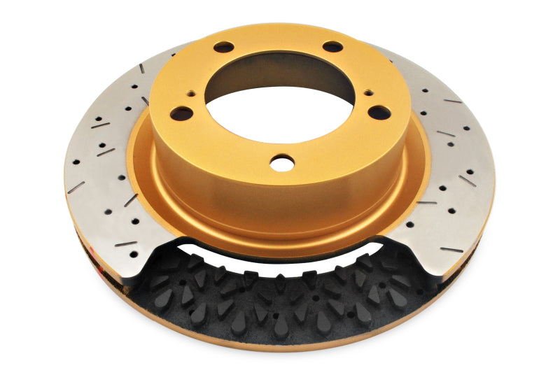DBA 07-17 Jeep Wrangler Front Drilled & Slotted Street Series X-Gold Rotor